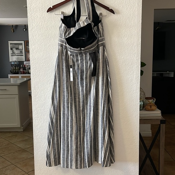 BCBG NWT linen striped halter dress. - Picture 3 of 5